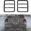 JeCar Metal Tail Light Guard Cover Compatible with Jeep Wrangler 2018-2023 JL Sport/Sports - Pair (Rugged Off Road) (Glossy black)