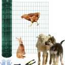 Tongmo 2 ft x 100 ft Green PVC Coated Welded Wire Fence, 16GA Garden Chicken Wire Fence Roll, Mesh Size 2" x 4" Hardware Cloth, Ideal for Yard Protection and Poultry Netting