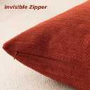 Foindtower Set of 2 Decorative Textured Burlap Linen Throw Pillow Covers Farmhouse Boho Cushion Cover Solid Accent Pillowcase for Couch Sofa Bed Living Room Home Decor,18×18 Inch,Fall Orange Hazel