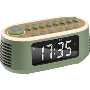 White Noise Machine Bluetooth Speaker, Digital Alarm Clock Sleep Timer with LED Display RGB Night Light, Soothing Natural Sleeping Sound Machine for Baby, Kids, Adults, Bedrooms (Green)