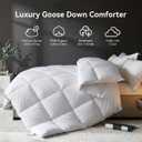 L LOVSOUL Goose Feather Down Fiber Comforter King Size, 100% Organic Cotton Fabric Duvet Insert,1200TC,750+Fill Power, Hotel Collection, Light Weight White Bedding Comforters with 8 Tabs, White/All Season 