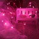 Yiaht 12 Pack Fairy Lights Battery Operated String Lights 7 Feet 20 Led Waterproof Christmas Lights Silver Wire Firefly Starry Moon Lights for Bedroom DIY Party Pink