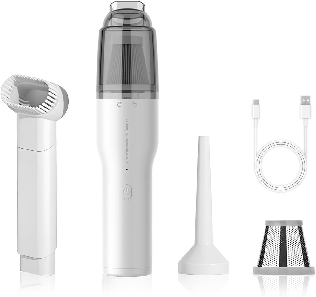 OOYY Car Vacuum Cleaner, 2-in-1 Vacuum Cleaner, Portable mini Cordless Vacuum Cleaner with Blowing and Inflating Functions, Suitable for Home and car use.