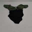 Blooming Jelly Women's Plus Size One Piece Swimsuit Tummy Control Bathing Suit Cute V Neck Maternity Swimwear (Large, Black and Army Green)