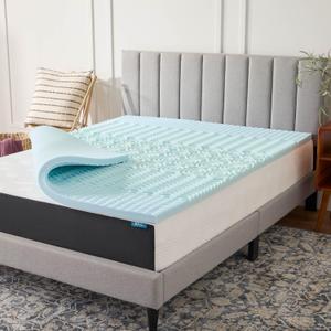 LUCID 2 Inch Gel Memory Foam Mattress Topper, Twin size 5 Zones Cooling Gel Infusion CertiPur Certified Foam