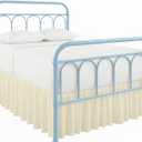 Ruffled Bed Skirt with Split Corners-Dust Ruffle - 16" Drop 100% Microfiber Soft, Sheen & Luxurious Look - Bed Skirts (Ivory -Full)