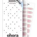 ohora Semi Cured Gel Nail Strips (N Clean Girl) - Pink, Jelly, Works with Any UV/LED Lamps, Salon-Quality, Long Lasting, Easy to Apply & Remove - Includes 2 Prep Pads, Nail File & Wooden Stick