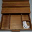 Cologne Organizer for Men,4 Tier Walnut Wood Cologne Stand,Cologne Shelf Display Holder with Hidden Storage and Drawer,Perfume Stand Organizer Great Gifts for Men