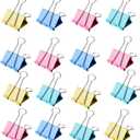 Ufmarine Small Binder Clips 1 inch Length, Colorful, for Office (64 Pcs)