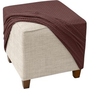 Square Ottoman Cover, Stretch Foot Stool Covers, Pouffe Cover Square Protector, Detachable Footstool Slipcover Ottoman Covers(F9,55X55Cm)