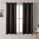 ChrisDowa Grommet Blackout Curtains for Bedroom and Living Room - 2 Panels Set Thermal Insulated Room Darkening Curtains (Brown, 38W x 54L)