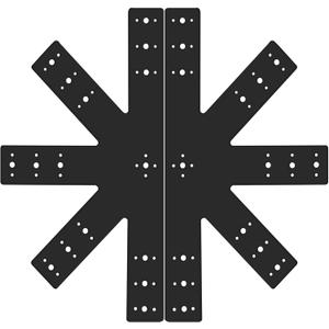 2 pcs 24x13.5 Gable Plate Pergola Truss Roof Plate Connector Heavy Duty 12 Pitch Powder Coated Black
