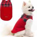 EXPAWLORER Fleece Dog Sweater - Classic Plaid Dog Jacket, Winter Coat Vest with 2 D-Rings for Leash, Pet Cold Weather Clothes, Sweatershirt for Boy or Girl