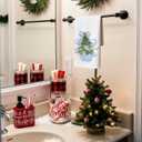 Christmas Chinoiserie Kitchen Towels Decor,Blue Bow Oyster Christmas Tree Towels Gifts,Blue Christmas Hand Towels for Bathroom Kitchen,Grandmillennial Decor,16x24 Inches