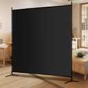 Single Large Panel Room Divider, 6 Ft Tall Privacy Screen Room Divider,Freestanding Room Partition Wall Divider,Lightweight Room Divider Screen for Home Office,69''W x 70''H, Black
