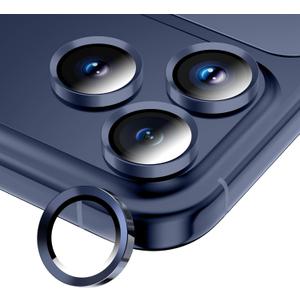 for iPhone 17 Pro/iPhone 17 Pro Max Camera Lens Protector, Tempered Glass Screen Protector Metal Individual Camera Cover Accessories [Anti-drop] Case Friendly- Deep Blue