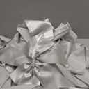 Syhood 8 Pieces Christmas Cabinet Big Bows Door Decorative Ribbon Festive Large Cabinet Ribbon Bows for Kitchen Cabinets Furniture Room Decorations (Silver)