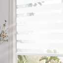 Persilux Blackout Cordless Zebra Blinds for Windows (32" W x 72" H, White) with Upgraded Cassette Free-Stop Light Filtering Dual Layers Sheer Window Shades for Home, Outside and Inside Mount