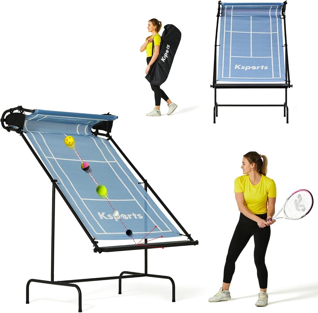 Ksports Tennis Rebounder Net Multi Racket Sports Trainer for Tennis, Pickleball, Padel, Squash & Racquetball Quick Assembly, Portable with Carry Bag, Standard