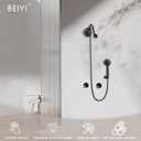 2 Handle Shower Faucet Set, Matte Black 5 Mode Shower Faucet Sets Complete Two Handle Shower Head and Handle Set Bathroom Shower Trim Kit with Rough-in Valve