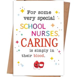 5 x Thank You Gift Card for School Nurses, 8×5.3 inches