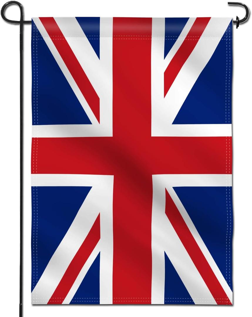 Anley Double Sided Premium Garden Flag, Union Jack British UK Decorative Garden Flags for Home Decor - Weather Resistant & Double Stitched Yard Flags - 18 x 12.5 Inch