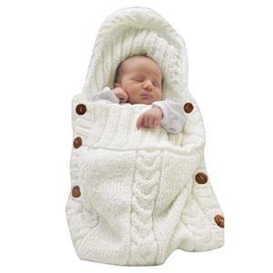 XMWEALTHY Newborn Baby Wrap Swaddle Blanket Knit Sleeping Bag Sleep Sack Stroller Wrap for Baby(Beige) (0-6 Month)