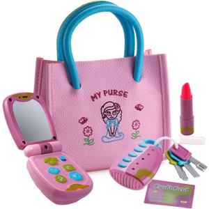 Dress-Up-America Toddler Purse Pretend Play Purse Toys for 1, 2, 3 Year Old Girl, My First Purse Birthday Gift for Toddlers and Girls Dress-Up-America Toddler Purse Pretend Play Purse Toys for 1, 2, 3 Year Old Girl, My First Purse Birthday Gift for Toddlers and Girls