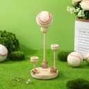 Kathfly Baseball Stand Holder Wooden Baseball Display Stand Multi Tiered Ball Ring Storage Holder for Table Centerpiece Wood Room Decor Sports Lover Gifts for Boys Men Father Coach Athletes, 3 Tiers