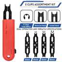 E Clip Tool, E Clips Removal and Installation Assortment Kit Tool Set, Exchangeable 4 Sizes (3/4/5/6mm) Clip Rings Kit & 40Pcs E Clips