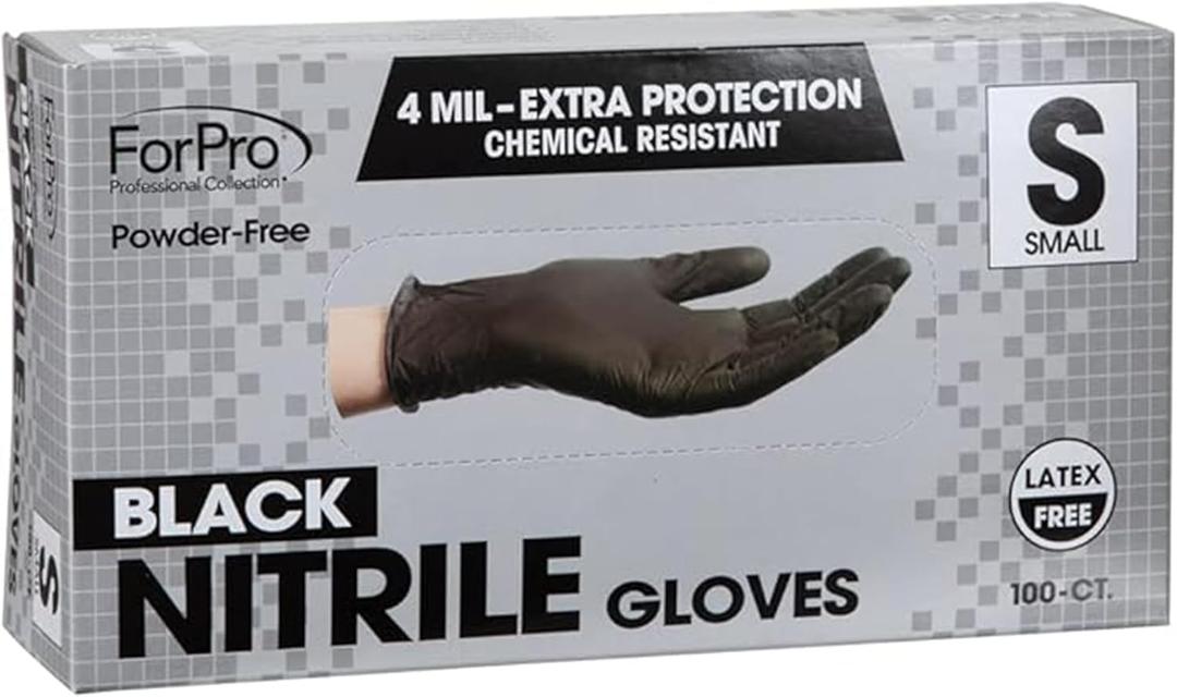 ForPro Disposable Nitrile Gloves, Chemical Resistant, Powder-Free, Latex-Free, Non-Sterile, Food Safe, 4 Mil