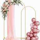 Metal Arch Backdrop Stand, 7.2FT+6FT Gold Wedding Arch Frame, Set of 2 Wedding Arch Backdrop Stand, Balloon Arch Stand for Wedding, Birthday, Party, Baby Shower & Graduation Décor