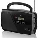 GPX, Inc. R633B Portable Shortwave AM/FM Clock Radio (Black)