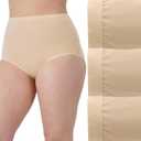 Bali Women's Stretch Cotton Brief Underwear, Full-cut-fit Brief, Full Coverage Panty, 3-pack (Beige, Size 9)