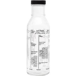 Kolder Salad Dressing Mixer Bottle for Light Recipes, Glass, 13-Ounce
