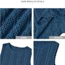 KIRUNDO Beach Vacation Clothes for Women Spring Summer Crochet Sweater Vest Tank Tops Cover Ups Resort Cruise Outfits 2026 (Blue, M)