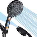 Filtered Shower Head 10 Functions with Handheld, High Pressure Luxury Matte Black Showerhead with Filters, Better Skin and Hair, Water Softener Filters Beads for Hard Water - Remove Chlorine
