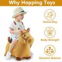 iPlay, iLearn Bouncy Pals Hopping Horse, Toddler Girl Boy Inflatable Bouncing Animal Hopper Toy, Outdoor Indoor Plush Ride on Bouncer, Baby Birthday Gift 18 Month 2 3 4 Year Old Kid - Horse