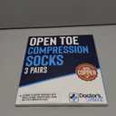 Doctor's Select 3 Pairs Copper Toeless Compression Socks Women & Men - 20-30 mmHg Open Toe Compression Socks Knee High Women (Large)