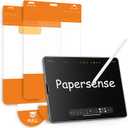 OMOTON PAPERSENSE Paper Screen Protector for iPad Pro 12.9 Inch, 6/5/4/3th (2022/2021/2020/2018), Matte Glass with Easy Install Dust-free Tray, Apple Pencil Support, Paper-feel, Anti-glare, 2 Pack