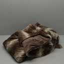 Vamcheer Throw Blanket for Bed - Faux Rabbit Fur Throw Blanket for Couch Bedroom Living Room, Soft Thick Warm Fluffy Striped Blankets for Fall Winter, Brown 90x108 inches