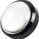 EG Starts 4 Inches Arcade Buttons 100mm Larger Big Dome Convex Type LED Lit Illuminated Push Button for Compatible Arcade Machine DIY Kit & Raspberry Pi Game Part ( White )