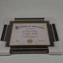 8.5x11 Diploma Frame with Black over Gold Acid-free Mat or Display 11x14 Document without Mat, Certificate Frame with Tempered Glass, Tabletop or Wall Mount (1 Pack, Black/Black) (11x14 with mat for 8.5x11 - 1pk, Black frame/Black mat)