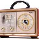PRUNUS J-110 Radio Portable AM FM,Transistor Plug in Wall AC Power&Battery Powered&Rechargeable Radio for Emergency Use,Vintage Shortwave Radios with Bluetooth Support TF Card AUX USB Player for Gifts