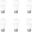 Amazon Basics A19 Dusk to Dawn Sensor LED Outdoor Light Bulb, 60W Equivalent, Energy-Efficient 9W, Daylight White, 5000K, E26 Base, 10,000 Hours, 6 Count (Pack of 1)