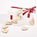 Hicarer 240 Pieces Wooden Circles 120 Pcs Heart Tags Wood Discs Wooden Heart Slices with Holes 120 Pcs S Hook Connectors for Wedding Birthday Chore Boards DIY Crafts