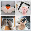 6 Pairs Fur Flip Mittens Women for Winter Warm Soft Half Finger Fingerless Convertible Fuzzy Gloves (Multicolor)