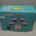 Upgraded Kids Drum Set for Toddlers Plastic Musical Jazz Drum Instruments Kit Birthday Musical Learning Toys for 4 5 6 Boys Girls, Starlight Blue