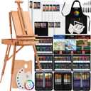 188Pcs All-in-One Art Painting Kit with French Easel, 96 Acrylic, Watercolor & Oil Paint Set, Complete Art Supplies Painting Set for Adults, Artists, Beginners