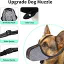 Dog Muzzle Medium Sized Dogs Anti Bite Bark Soft Air Mesh Muzzles Reflective Ajustable Full Coverage Dog Mouth Guard Cover for Grooming Scavenging Black, M